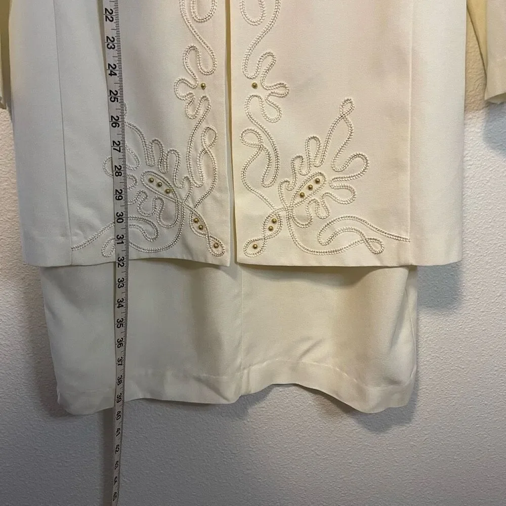Vintage‎ 80s R&M Richard’s Ivory Jacket Blazer Wedding Dress Size 14